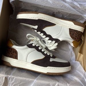 Madewell Court Sneakers Calf Hair, Leather, Suede - Espresso Bean Animal Print